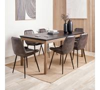 Pacific Lifestyle Black And Natural Acacia Wood 6 Seater Dining Table, Rectangular 180Cm, Gio
