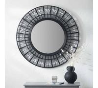Pacific Lifestyle Black Bamboo Frame Round Wall Mirror