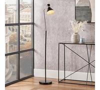 Pacific Lifestyle Black Brushed Silver Metal Floor Lamp
