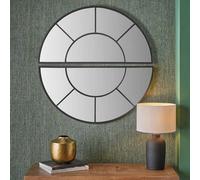 Pacific Lifestyle Black Metal 2 Half Moon Section Wall Mirror