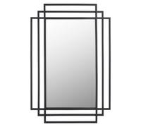 Pacific Lifestyle Black Metal Art Deco Rectangular Wall Mirror