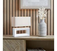 Ruma Block White Ceramic Rectangular Table Lamp Ruma White