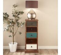 Pacific Lifestyle Blue Multicoloured Wood 5 Drawer Unit