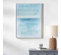 Pacific Lifestyle Blues Abstract Canvas With White Frame