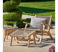 Pacific Lifestyle Boho Mink Rope Outdoor Chair And Hocker Set