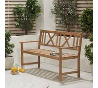 Pacific Lifestyle Brown Teak 3 Seater Acacia Wood Garden Bench