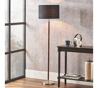 Pacific Lifestyle Brushed Silver And Wood Effect Floor Lamp