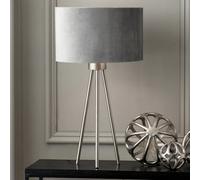 Pacific Lifestyle Brushed Silver Metal Tripod Table Lamp