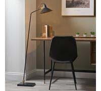 Pacific Lifestyle Canton Matt Black And Brass Metal Cone Floor Lamp, Black