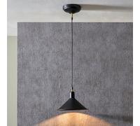 Pacific Lifestyle Canton Matt Black And Brass Metal Cone Pendant