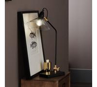 Pacific Lifestyle Canton Matt Black Metal And Glass Cone Table Lamp