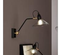 Pacific Lifestyle Canton Matt Black Metal And Glass Cone Wall Light