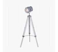 Pacific Lifestyle Capstan White Wash And Silver Metal Tripod Floor Lamp