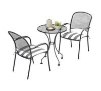 Pacific Lifestyle Carlo Mesh Metal Bistro Set For 2 With Cushions