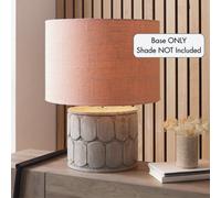 Pacific Lifestyle Cezara Embossed Grey Wood Wide Table Lamp Base