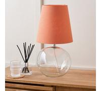 Pacific Lifestyle Clear Glass Table Lamp With Terracotta Shade