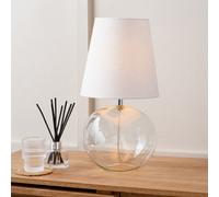 Ruma Clear Glass Table Lamp with Terracotta Shade Ruma Clear