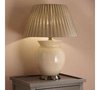 Pacific Lifestyle Cream Ceramic Table Lamp With Pleat Empire Lampshade