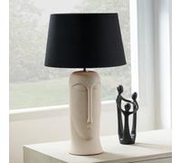 Pacific Lifestyle Cream Texture Ceramic Table Lamp With Face Detail