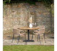 Pacific Lifestyle Dakota Natural Wheat Outdoor 4 Seater Dining Set