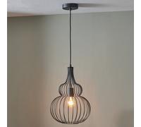 Pacific Lifestyle Dania Matt Black Metal Shaped Wire Pendant