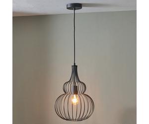 Pacific Lifestyle Dania Matt Black Metal Shaped Wire Pendant