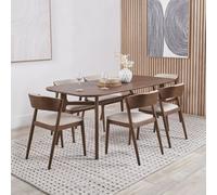 Pacific Lifestyle Dark Wood Retro Dining Table And 6 Chairs