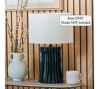 Pacific Lifestyle Devony Black Pleated Ceramic Table Lamp Base