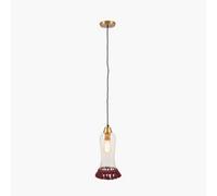 Pacific Lifestyle Dita Clear Organic Glass And Red Tassel Pendant