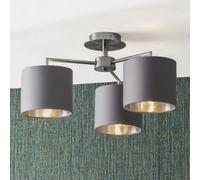 Ruma 3 Light Pendant For Living Room Ceiling Elegant Ceiling Lights Grey Ruma Grey