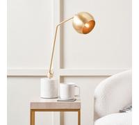 Pacific Lifestyle Eloise E14 Gold Metal White Marble Adjustable Desk Lamp (H)57Cm