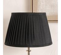 Pacific Lifestyle Empire Pleat Lampshade for Table Lamps | Cotton Knife Pleat Shade for Standard Lamps | Contemporary Tapered Pleated Lamp Shade for Living Room Lamps (Black, 35cm Diameter)