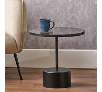 Pacific Lifestyle Enzo Black Marble And Black Metal Cylinder Base Coffee Table
