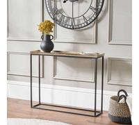 Pacific Lifestyle Franklin Gold Cast And Black Metal Console Table