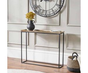 Pacific Lifestyle Franklin Gold Cast And Black Metal Console Table