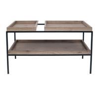 Pacific Lifestyle Gallery Natural Wood Veneer And Black Metal Coffee Table