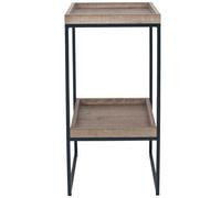 Pacific Lifestyle Gallery Natural Wood Veneer And Black Metal Side Table