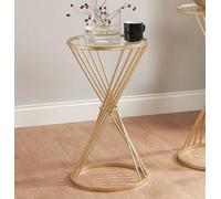 Pacific Lifestyle Glass And Gold Metal Small Side Table