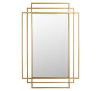 Pacific Lifestyle Gold Metal Art Deco Rectangular Wall Mirror