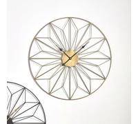 Antique Gold Geo Design Wall Clock 77cm Gold