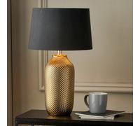 Gold Textured Ceramic Table Lamp, Gold