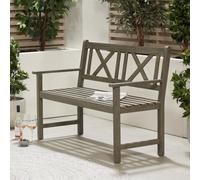 Pacific Lifestyle Cambridge Antique Grey Acacia Wood Bench, Grey