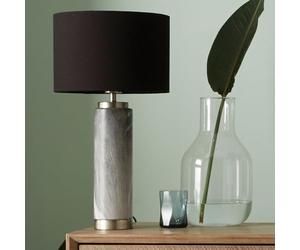 Pacific Lifestyle Grey Marble Effect Ceramic Lamp with Gold Detail