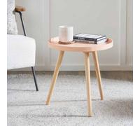 Pacific Lifestyle Halston Apricot Wood Veneer And Natural Pine Wood Side Table