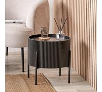 Pacific Lifestyle Henderson Black Wood And Black Metal Storage Side Table