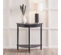 Pacific Lifestyle Heritage Black Pine Wood Half Moon Console Table