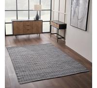 Pacific Lifestyle Indoor Outdoor Grey Double Stitch Design Rug Large