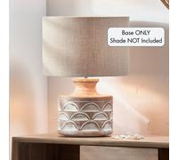 Pacific Lifestyle Kingsbury White Wash Large Carved Wood Table Lamp Base
