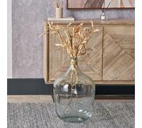 Pacific Lifestyle Large Clear Recycled Glass Bottle Vase With Raffia Neck