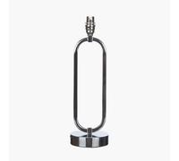 Pacific Lifestyle Laura Ashley Chrome Table Lamp Base Slim Oval Silver Metal Design